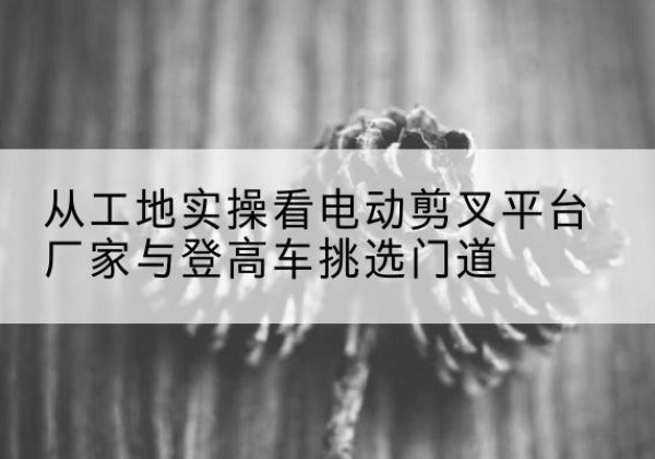 天峨电动剪叉升降平台厂家-从工地实操看电动剪叉平台厂家与登高车挑选门道